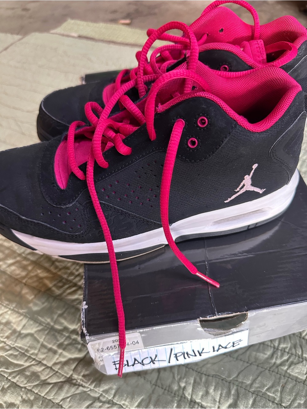 Jordan Black with Hot Pink Trim Low-Top Sneakers